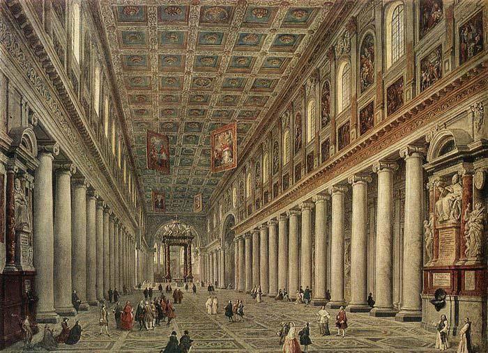 Giovanni Paolo Pannini Interior of the Santa Maria Maggiore in Rome France oil painting art